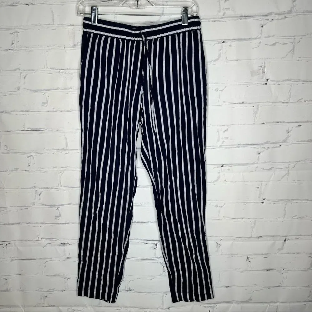 J. Crew‎ XS blue & white striped sheer pants